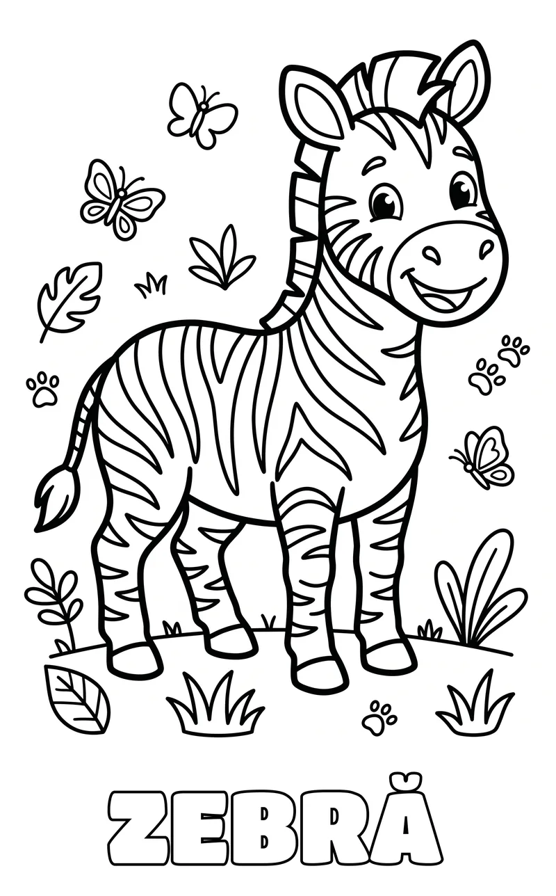 planșă de colorat cu animale