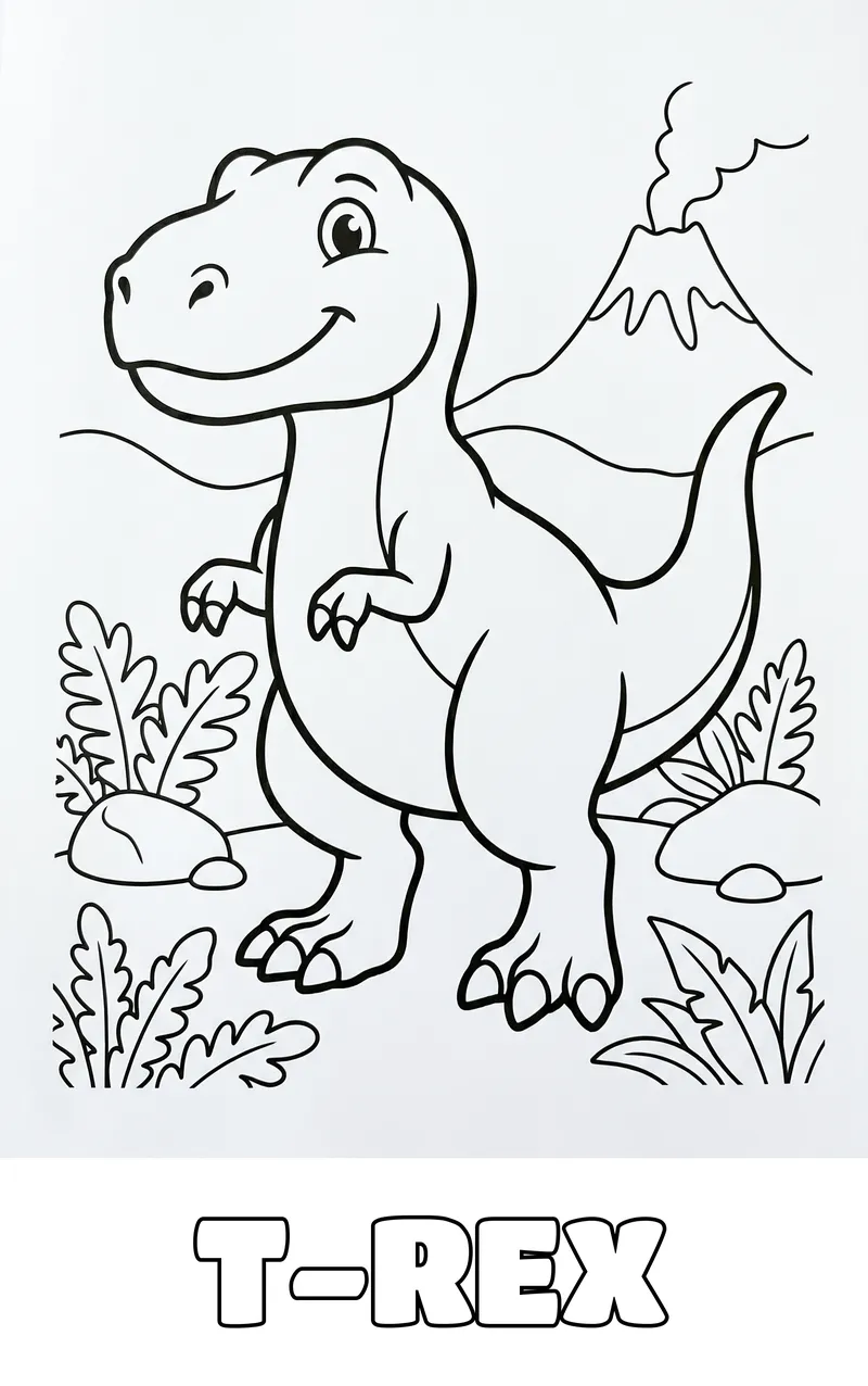 dinozor boyama sayfası