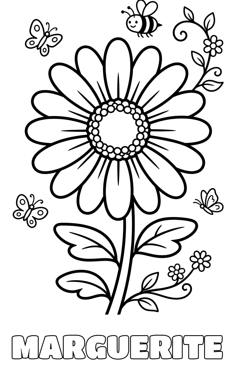 coloriage fleur à imprimer