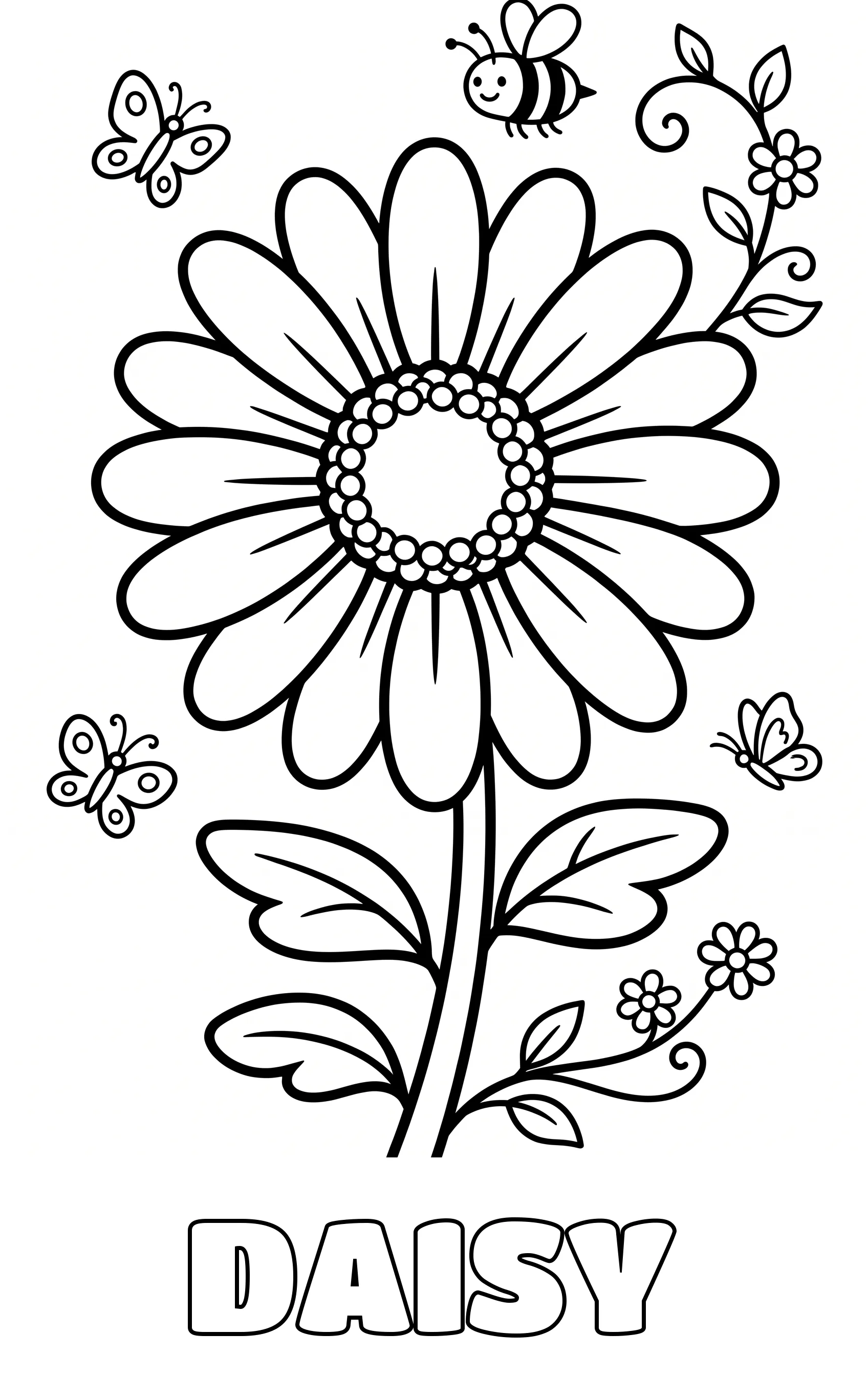 flower coloring page to print