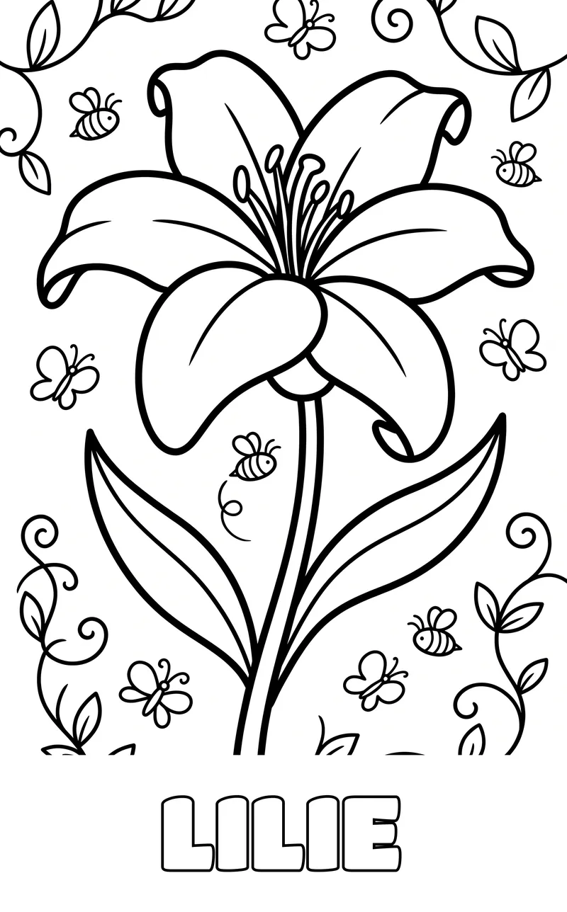 Blumen Ausmalbild zum Ausdrucken