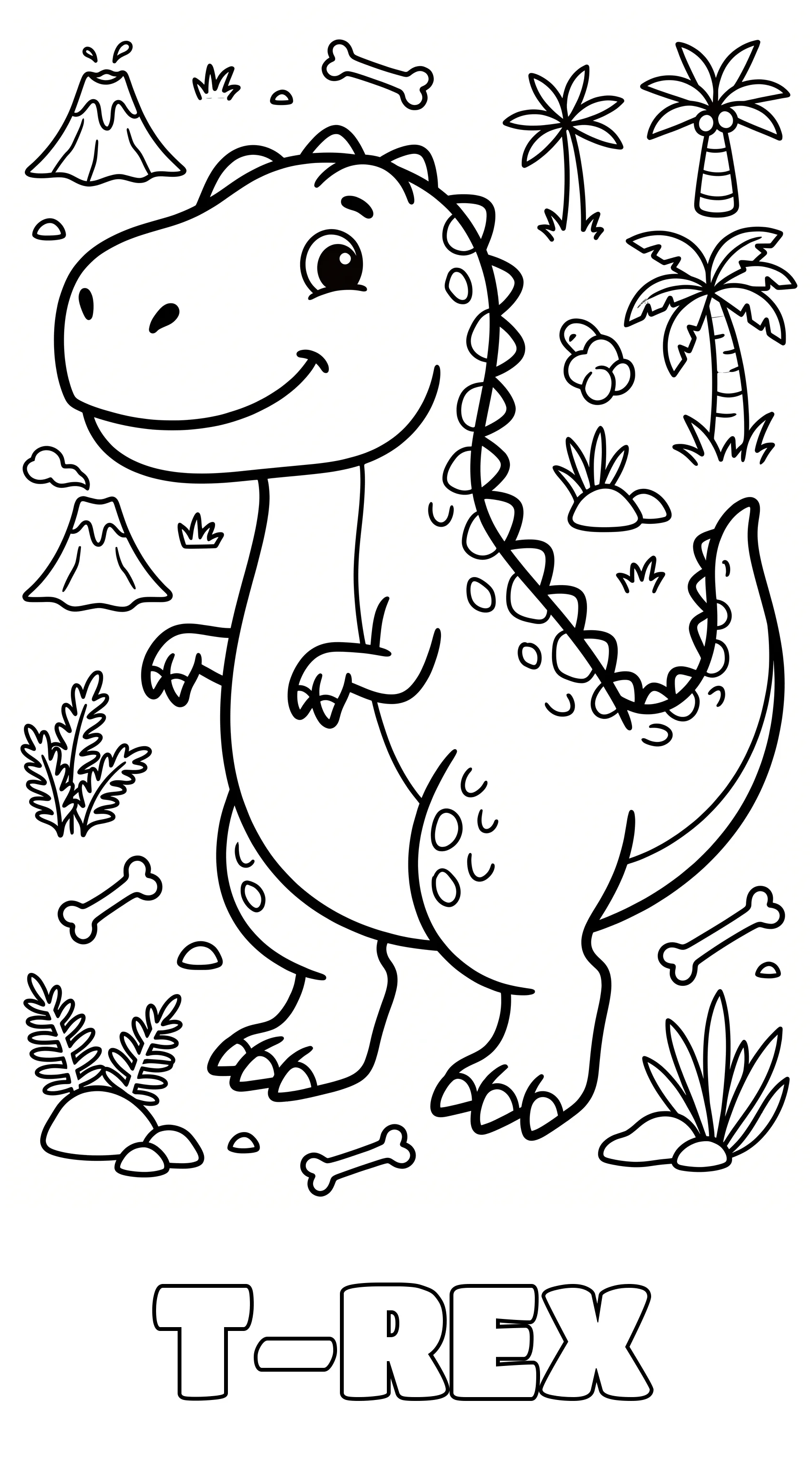 T-Rex coloring page sample