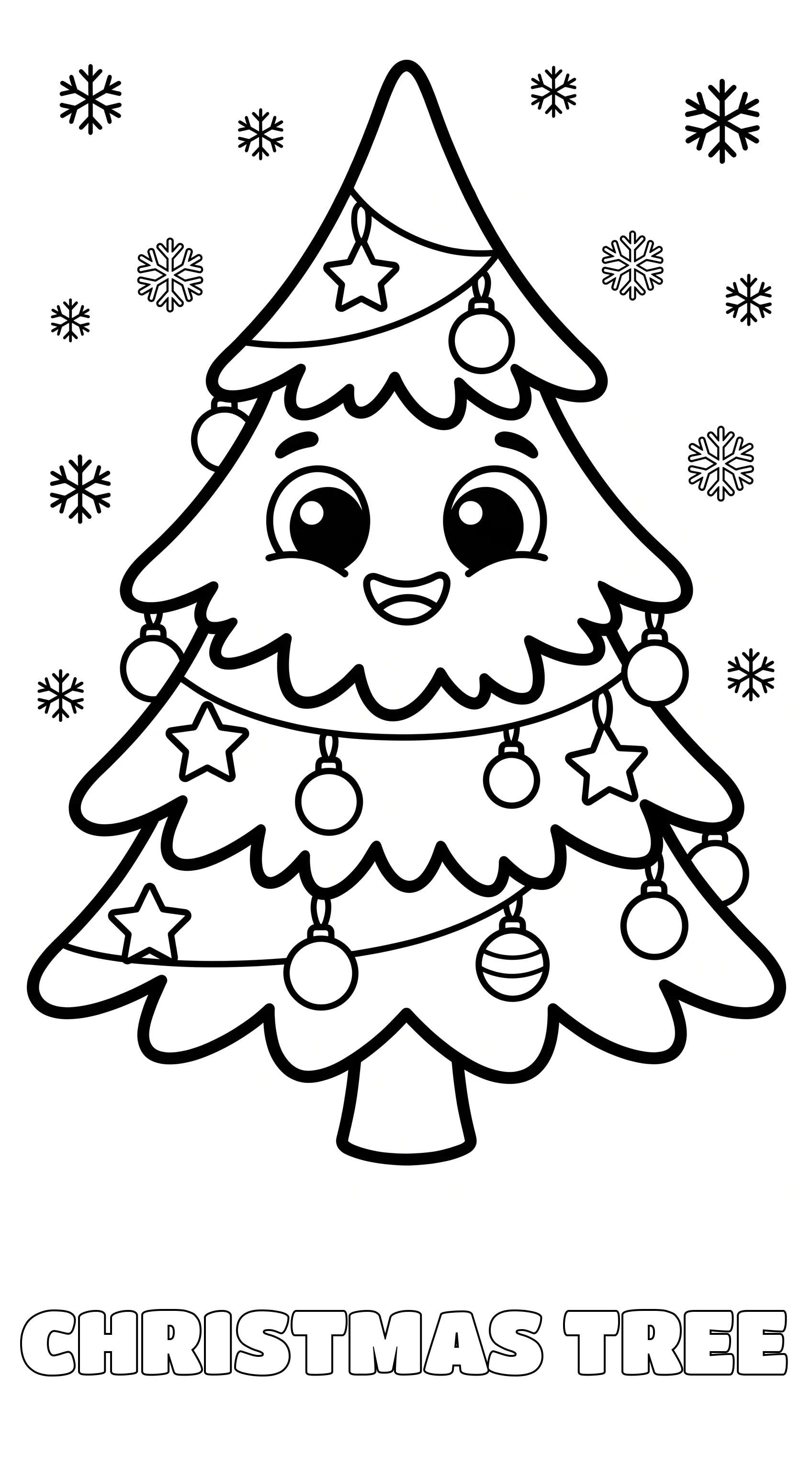 Christmas tree coloring page sample