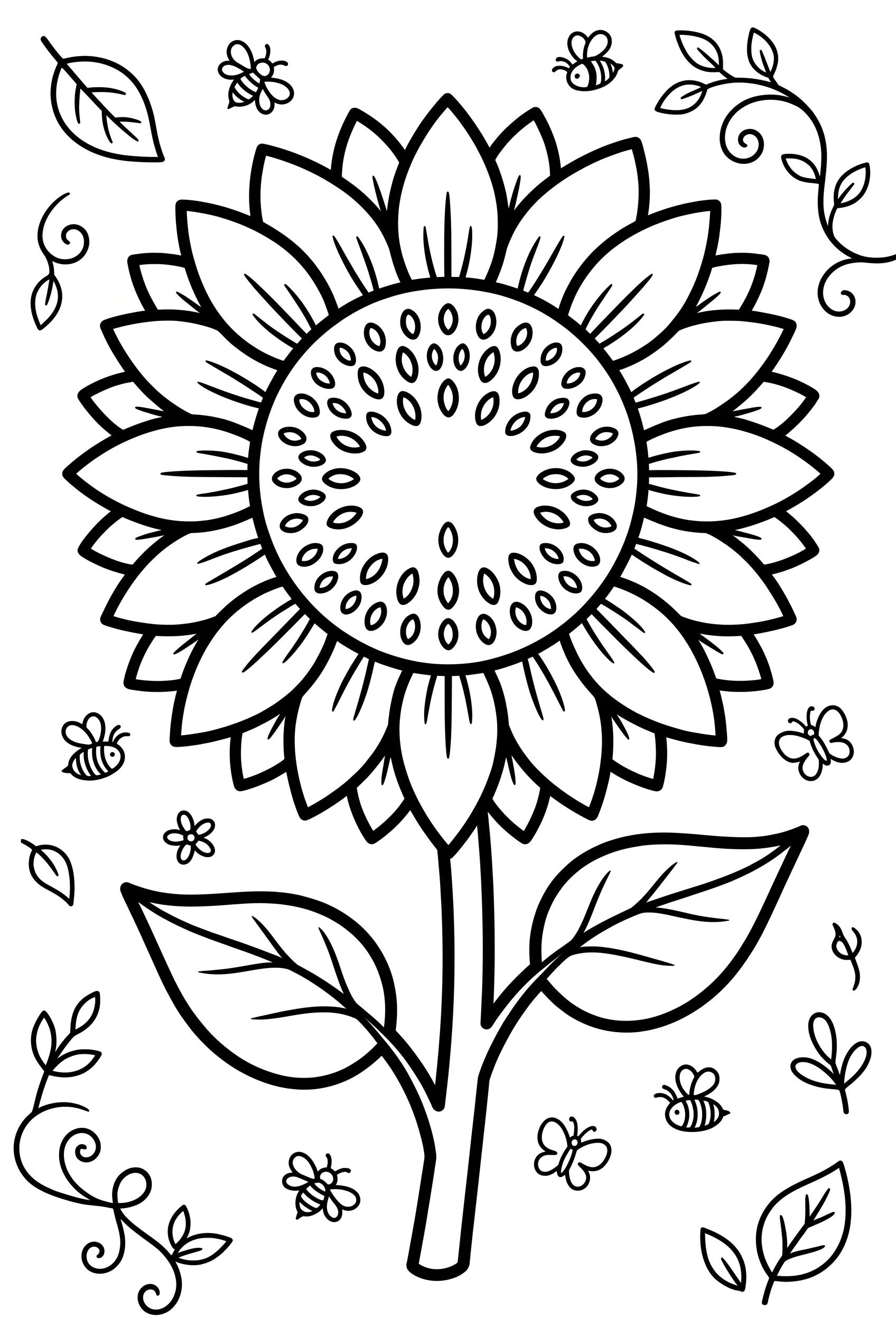 Flowers coloring page sample from The Big Coloring Book