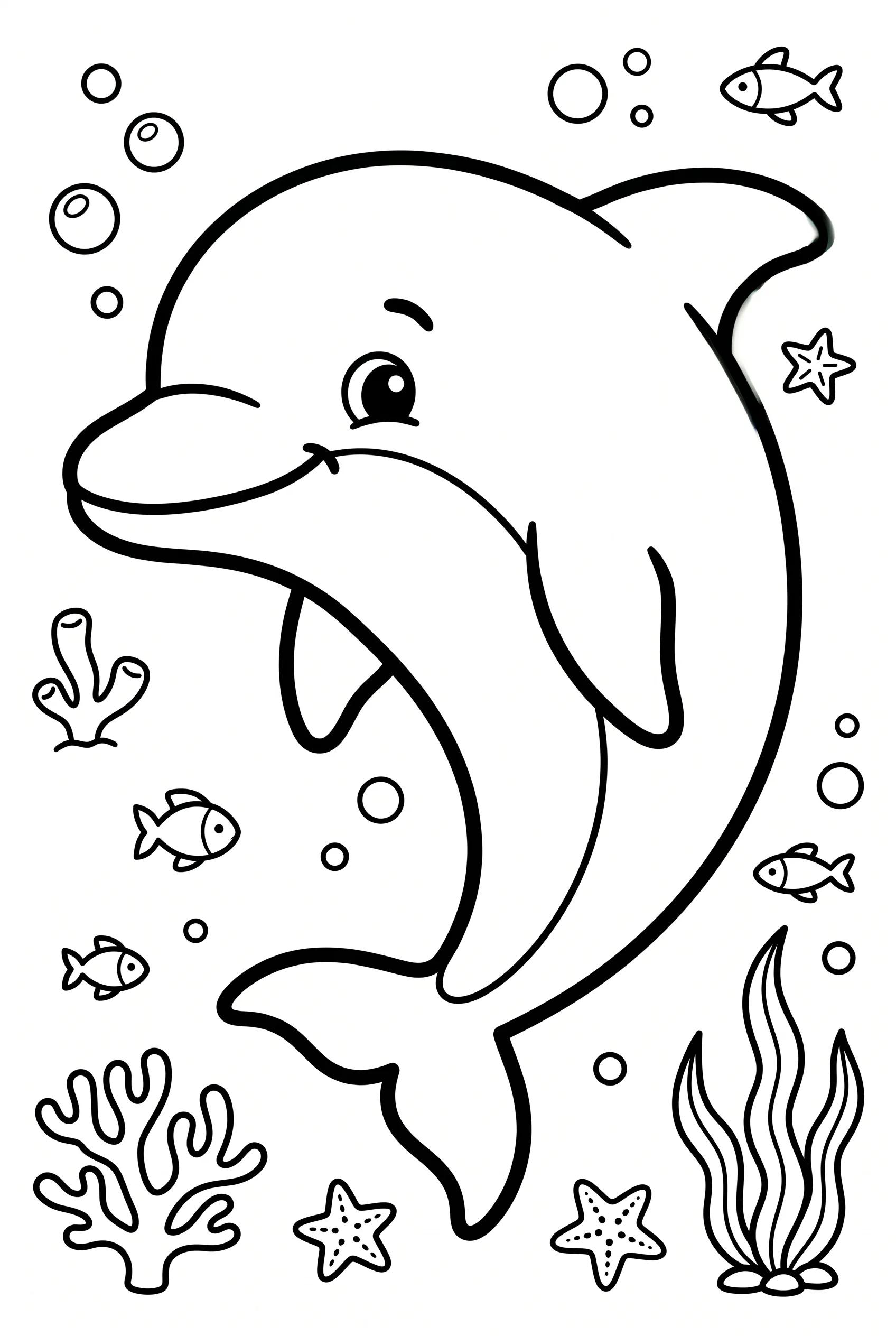 Sea Creatures coloring page sample from The Big Coloring Book