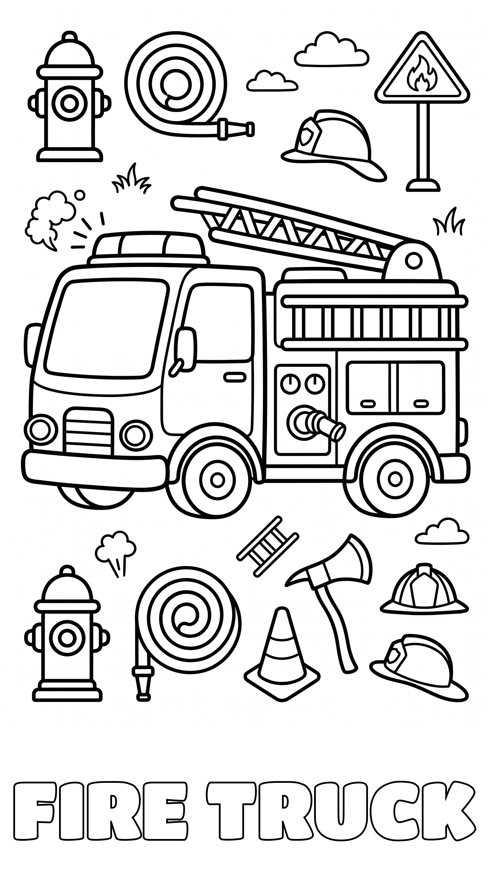Fire truck coloring page sample